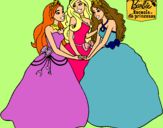 Dibujo Barbie y sus amigas princesas pintado por anniaVm