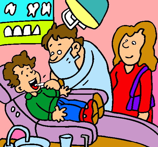 Dibujo Niño en el dentista pintado por valenrome
