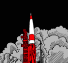 Dibujo Lanzamiento cohete pintado por lmfao
