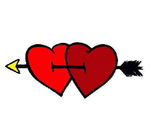 Dibujo Dos corazones con una flecha pintado por Peque18