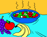 Dibujo Fruta y caracoles a la cazuela pintado por valenrome
