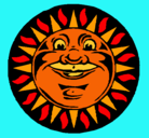 Dibujo Sol grabado pintado por archisofi
