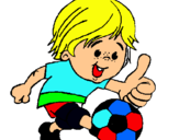 Dibujo Chico jugando a fútbol pintado por nachiito