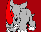 Dibujo Rinoceronte II pintado por sacaojos