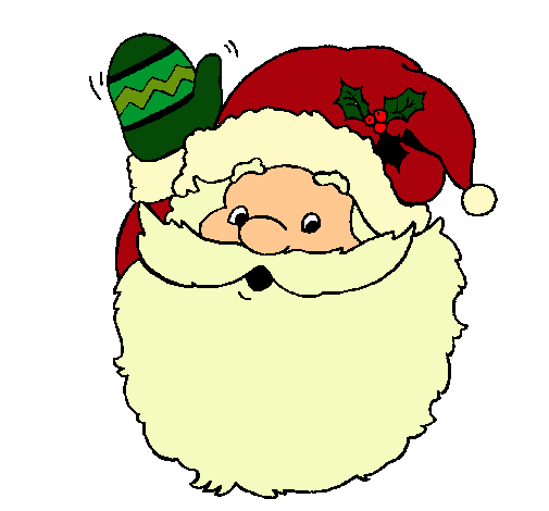 Dibujo Papa Noel saludando pintado por grp20