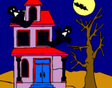 Dibujo Casa fantansma pintado por fantasmas