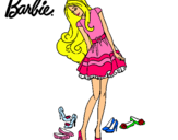 Dibujo Barbie y su colección de zapatos pintado por gora