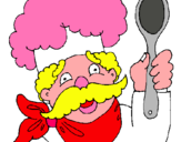 Dibujo Chef con bigote pintado por ghty