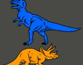 Dibujo Triceratops y tiranosaurios rex pintado por franciscolar