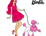 Dibujo Barbie paseando a su mascota pintado por lachiky_22