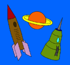 Dibujo Cohete pintado por josue90