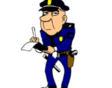 Dibujo Policía haciendo multas pintado por hibraim