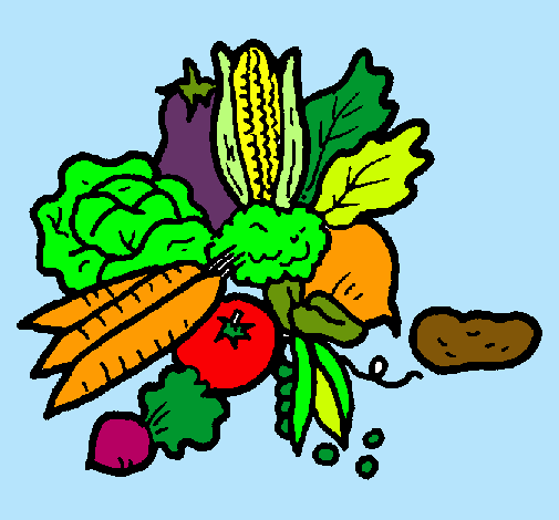 Dibujo verduras pintado por valenrome