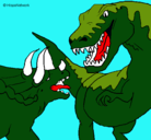 Dibujo Lucha de dinosaurios pintado por chiquita20