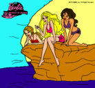 Dibujo Barbie y sus amigas sentadas pintado por omarsitis
