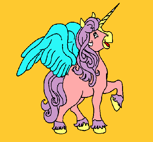 Dibujo Unicornio con alas pintado por marta97682