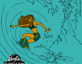 Dibujo Barbie practicando surf pintado por Angyyy