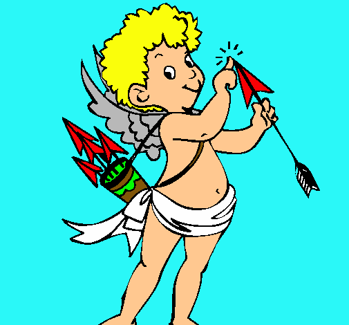 Dibujo Cupido pintado por chiclebomb