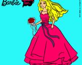 Dibujo Barbie vestida de novia pintado por muriel