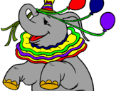 Dibujo Elefante con 3 globos pintado por yahhhaira