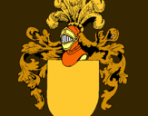 Dibujo Escudo de armas y casco pintado por louisa