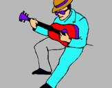 Dibujo Guitarrista con sombrero pintado por preXsie