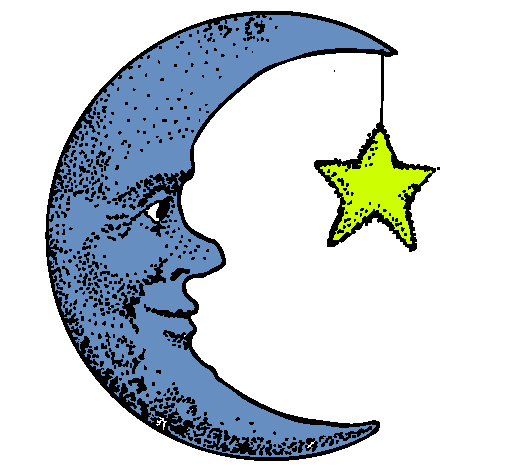 Dibujo Luna y estrella pintado por Supercerdi