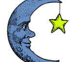 Dibujo Luna y estrella pintado por Supercerdi