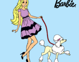 Dibujo Barbie paseando a su mascota pintado por aslin