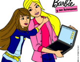 Dibujo El nuevo portátil de Barbie pintado por gora