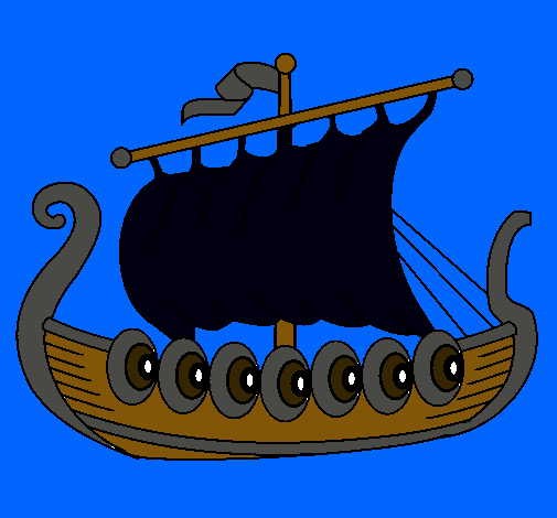 Dibujo Barco vikingo pintado por chivit