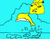 Dibujo Delfín y gaviota pintado por rettyyyyuuio