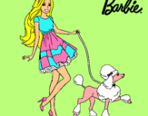 Dibujo Barbie paseando a su mascota pintado por VICKYMAMA
