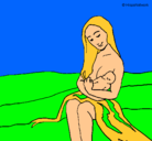 Dibujo Madre con su bebe pintado por ranya