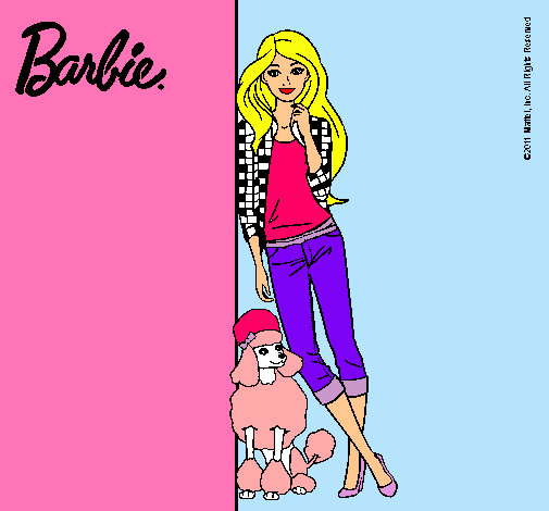 Barbie con cazadora de cuadros