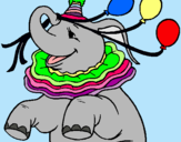 Dibujo Elefante con 3 globos pintado por PatoMartz