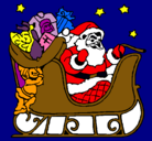 Dibujo Papa Noel en su trineo pintado por shamira