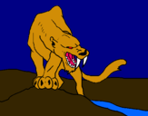 Dibujo Tigre con afilados colmillos pintado por uiuiui