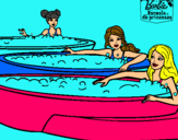 Dibujo Barbie y sus amigas en el jacuzzi pintado por 030503