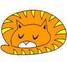 Dibujo Gato durmiendo pintado por julietafiz