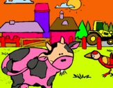 Dibujo Vaca en la granja pintado por vacaaaaaaaa