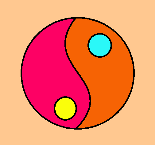 Dibujo Yin y yang pintado por SolangeAI