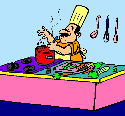 Dibujo Cocinero en la cocina pintado por VICTORKAR