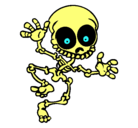 Dibujo Esqueleto contento 2 pintado por elsago3