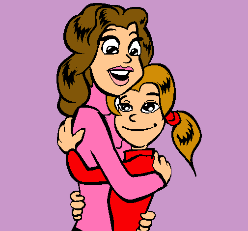 Dibujo Madre e hija abrazadas pintado por sofiarico