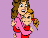 Dibujo Madre e hija abrazadas pintado por sofiarico