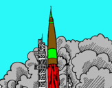 Dibujo Lanzamiento cohete pintado por 4050