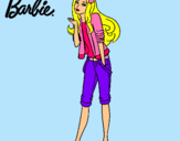 Dibujo Barbie con look casual pintado por iruma