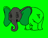 Dibujo Elefante pequeño pintado por clenardito