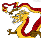 Dibujo Dragón chino pintado por juegosito